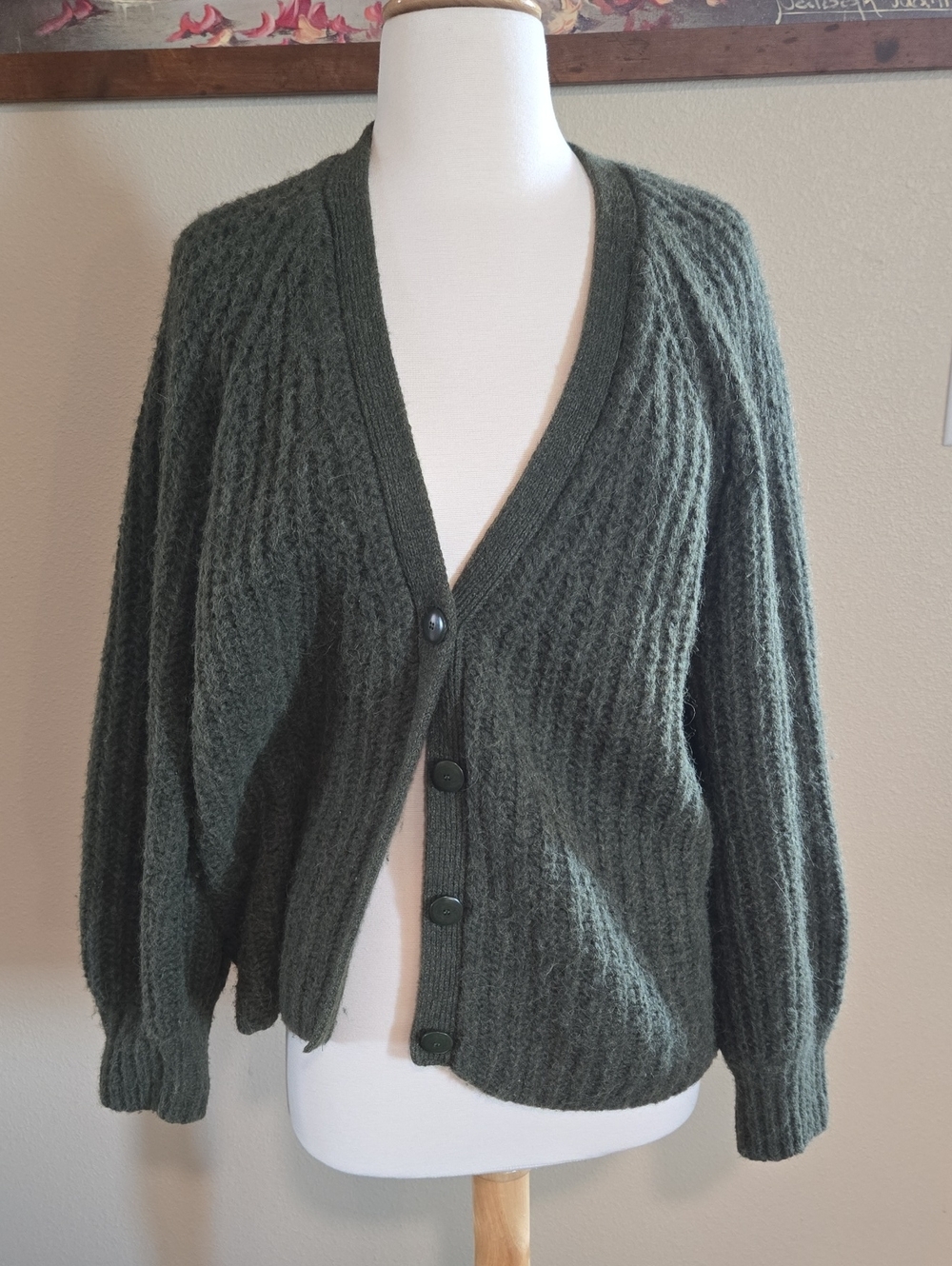 Sezane Basile Cardigan Epicea Green - Size L